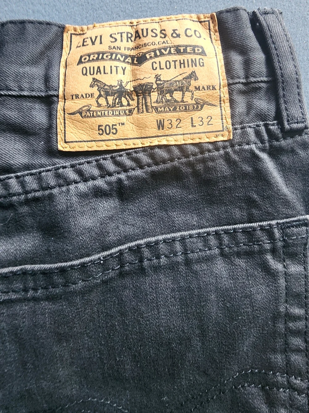 Levi’s 505 Black Straight Leg Jeans 32x32